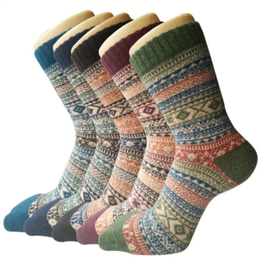 5 pairs of Nordic warm winter socks